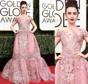 Lily Collins Golden Globes 2017