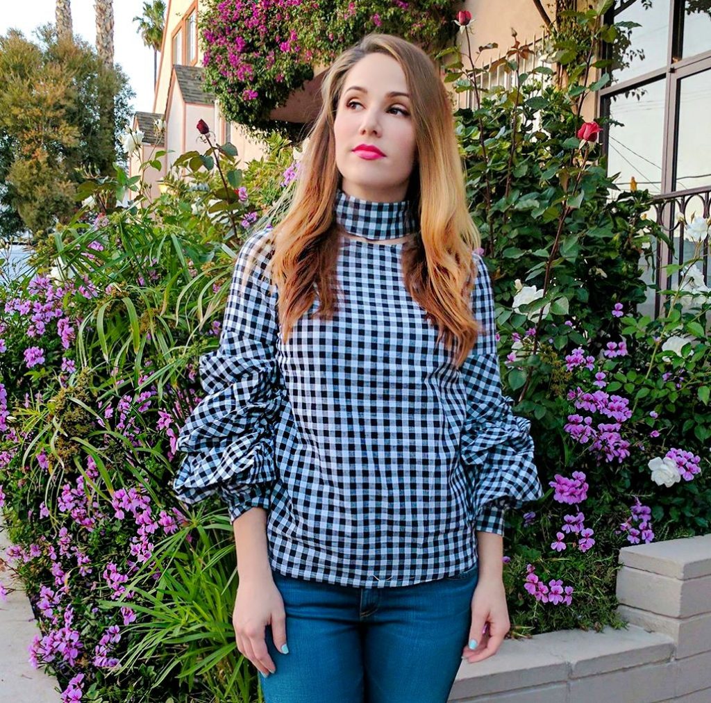 Spring Fashion Trends: gingham Top and Metallic Mules