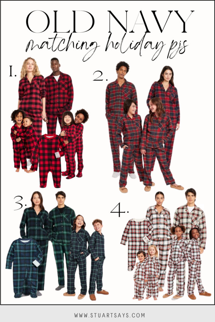 Matching holiday pajamas from Old navy 