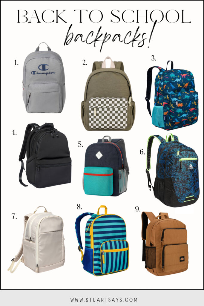 Back to school backpacks