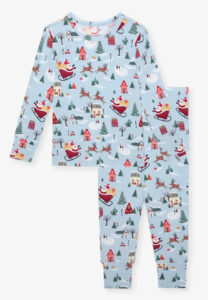 Holiday blue pajamas