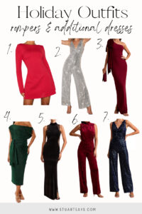 Holiday rompers and dresses