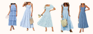 Light blue spring and Easter dresses