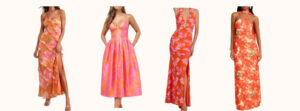Orange summer event dresses