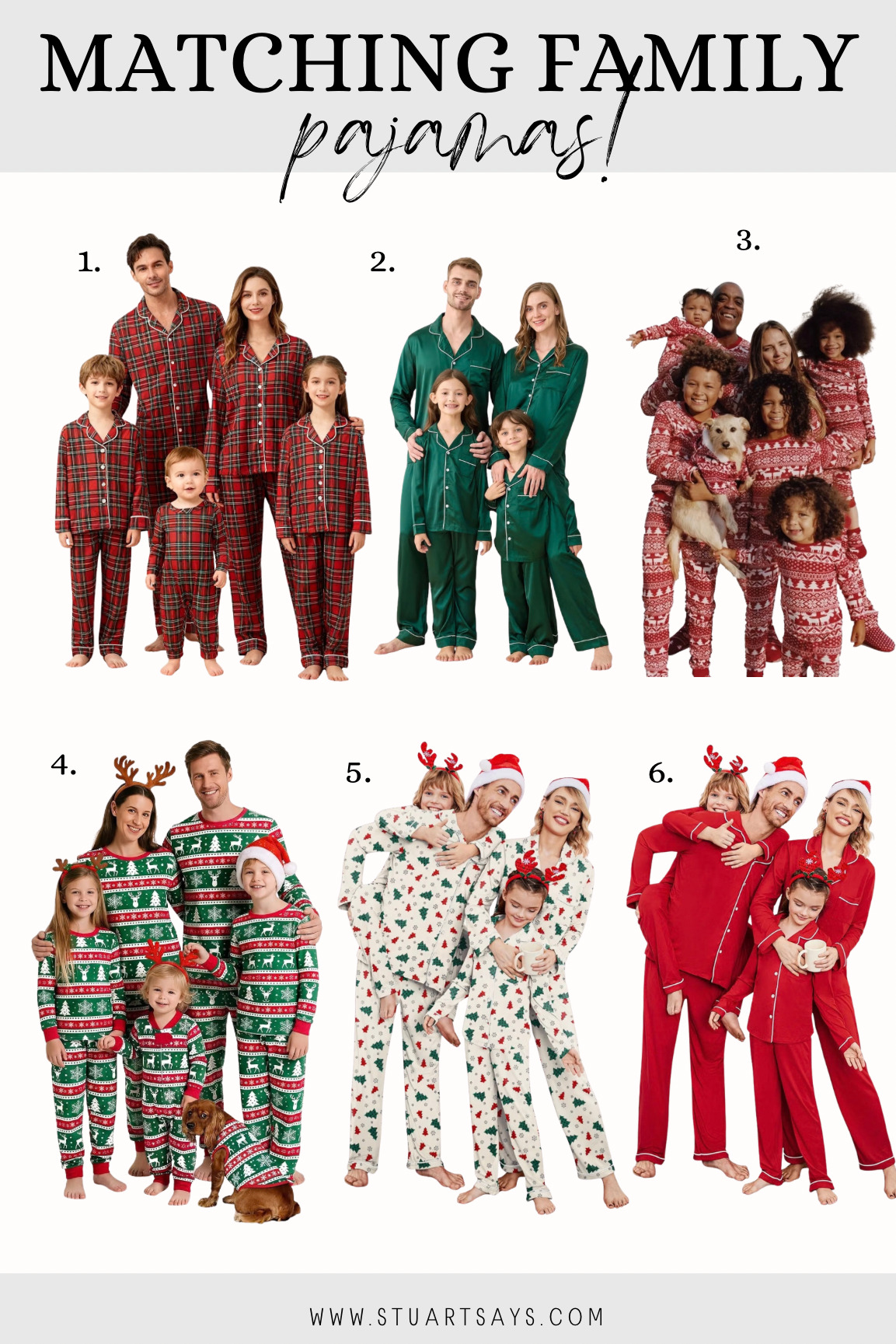 Matching Holiday Pajamas For Families